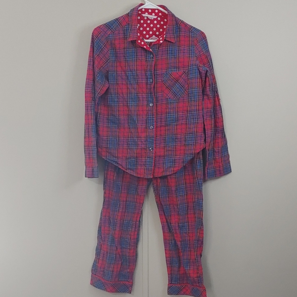 Victoria's Secret Women's XS Short Matching PJ Set Red and Blue Plaid